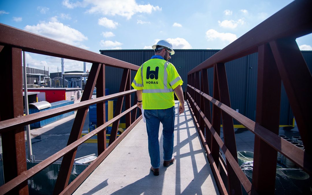 picture of hobas staff in vest at water strategies tour in houston